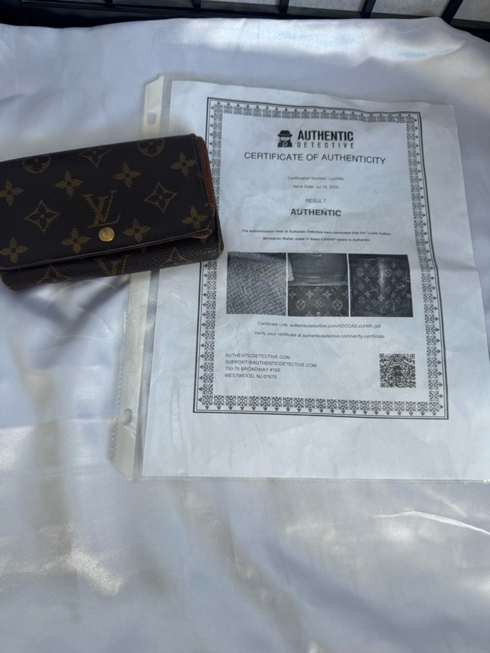 Louis Vuitton Monogram Snap Compact Wallet - Brown & Gold With COA